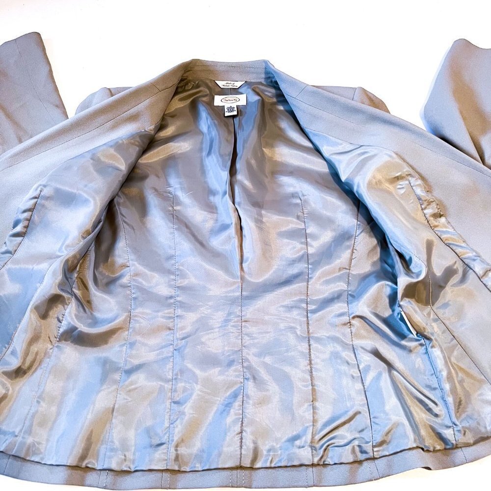 Vintage Talbots Classic Fitted Tan/Beige BlazerJacket Size 4 - Picture 7 of 11